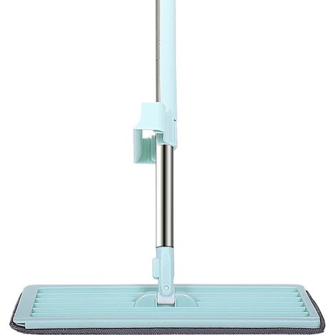 Balai plat 360° rotatif longue portée, usage humide/sec, lavage mains libres pour sol, maison, bureau, vert (1/5)