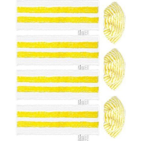 7 Accessoires Applicable à pour Kärcher SC2 SC3 SC4 SC5 Lavettes Lingettes Nettoyeur Vapeur EasyFix - 4 Pcs Serpillières pour Karcher et 2 Bonnettes pour Buse à Main (1/4)