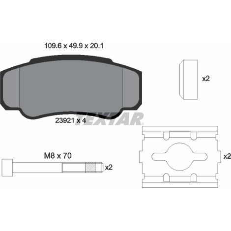 Kit de plaquettes de frein, frein à disque Textar 2392101 CITROËN 1611457780