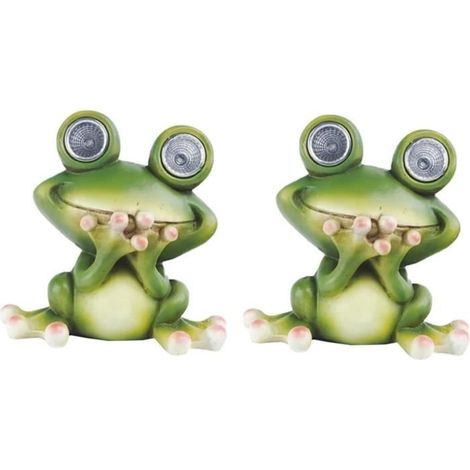 Gartenfrosch-Laterne - 2 Stück - Solar-LED aus Harz