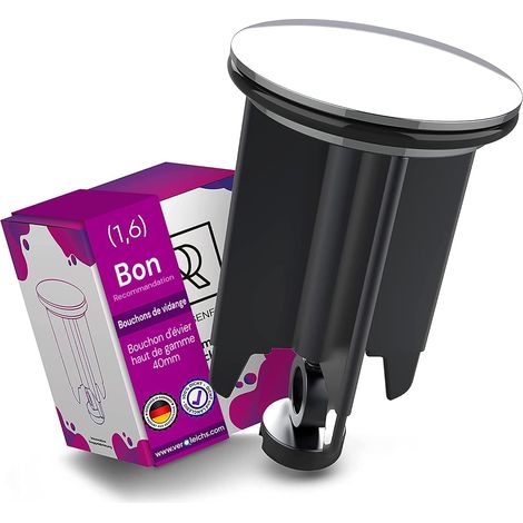 1 - Bouchon Lavabo - Laiton Chromé - Réglable en Hauteur 6,5cm-8,5cm - Anti-calcaire avec Joint Caoutchouc - Pour Évier et Bidet Salle de Bain - Chromé - 40mm (1/5)