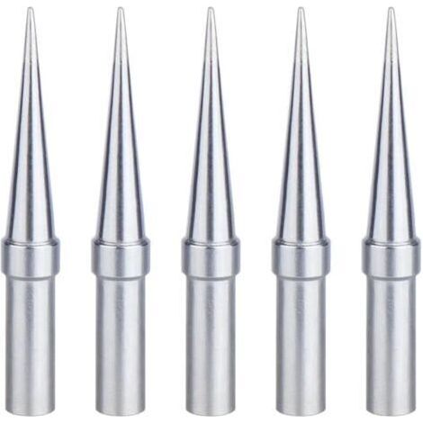 Sollbry Panne à Souder, 5 Pièces Pointe de Fer à Souder 0,4 mm de Remplacement, Pointes de Soudure Cuivre Plaqué Nickel, Applicable for Weller WESD51 WES51 WES50 (1/4)