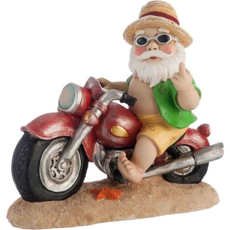 Statuette en résine Lutin sur Moto 24 cm
