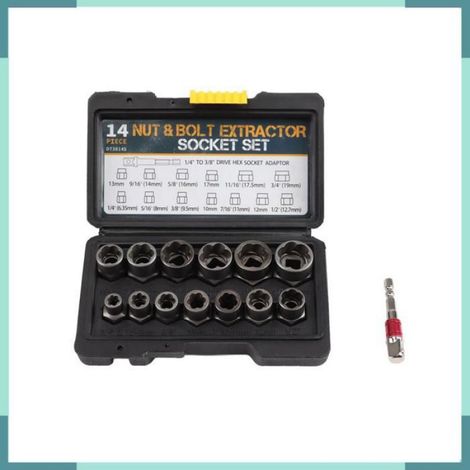 Set Extracteur d'écrous Set pour Voiture 14 Pièces en Acier CR MO 3/8in (1/2)