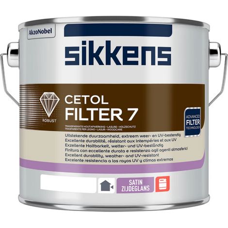 Sikkens – Lasure satinée pour bois extérieur – Protection UV et intempéries – Rendement 18 m²/L – Conditionnement 2,5 Litres – Teinte incolore