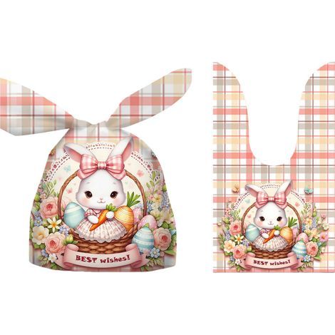 Minis Sacs cadeaux à cordon de Pâques, Sacs en plastique-Un 3