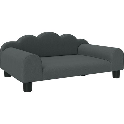 Canapé chien lit confortable avec dossier et accoudoirs, coussin respirant gris foncé, 66x42x28,5 cm pour animal domestique (1/5)