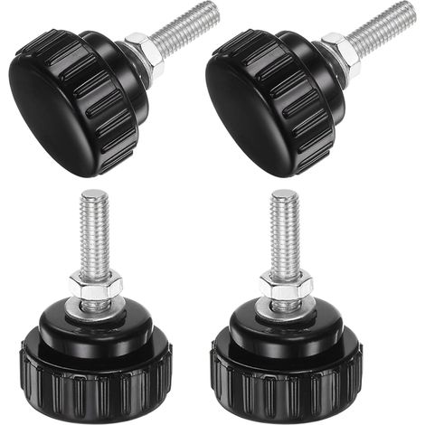 Stück M5 x 20 mm Rändelknöpfe mit Muttern und Unterlegscheiben, 25 mm Klemmknopf mit Kunststoffkopf, Handschraube, schwarz