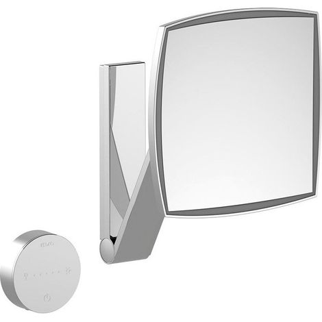 Specchio cosmetico iLookmove 200 x 200 mm, illuminato cromo nero lucido KEUCO