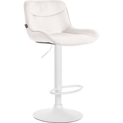 Taburete de bar Vonore en terciopelo Crema Blanco