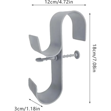 (1 support gris) Crochets de piscine pour poteaux, crochet réglable, support de poteau de piscine, accessoires de natation, crochets pour skimmer télescopique (1/5)