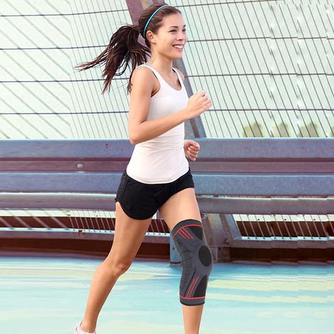Genouilleres En Silicone - Support De Genouille Avec Ressort - Pour Activites Sportives Et Douleurs Articulaires - Par Paquet De 2 (1/5)