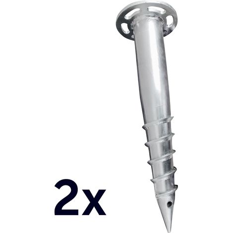 Pergart Fundamentverankerung "Erdanker", aluminium blank, 50 cm, 2 Stück