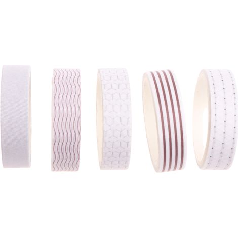 5 Rouleaux Ruban adhésif, motif ligne 10mm, décoratif sans résidu, pour journal, scrapbooking, enfants(Troisième trimestre : août) (1/5)
