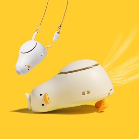 Ventilateur Portable, Ventilateur de Cou avec Cordon Réglable, Ventilateur de Poche sans Lame, Ventilateur USB Rechargeable à 3 Vitesses de Vent pour Femmes, Enfants, Extérieur