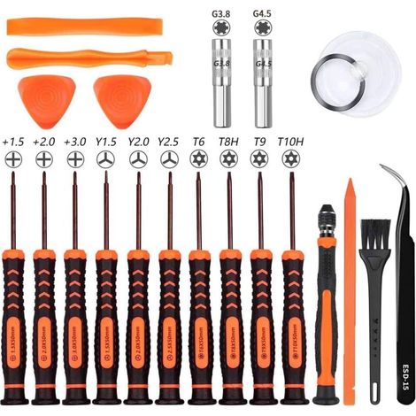 Professionnel Tournevis Outils Set Kit pour Nintendo Switch, 21in1 Game Réparation Kit Avec Triwing pour Nintendo Switch Controller Lite JoyCon 3DS DS NDS NES GBA Wii U Xbox One 360 PS3 PS4-RAPANDA (1/5)