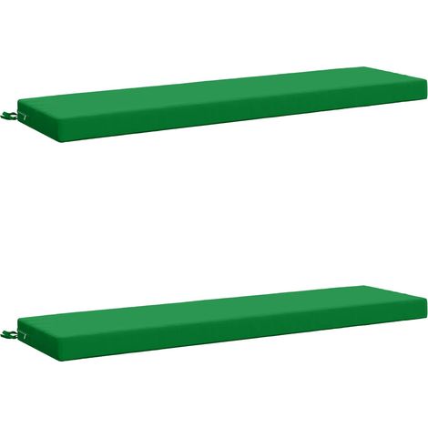 Coussins de banc 2 pièces SOEST 2 pc 100 % polyester Vert – aménagement extérieur (1/5)