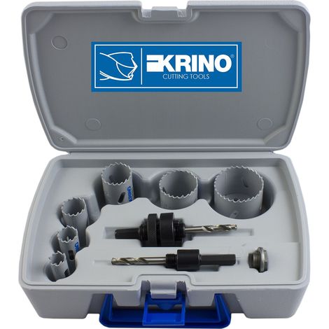 Krino 21080202K - Set di Seghe A Tazza Bimetalliche HSS "Kit Elettricisti" - 9 Pezzi