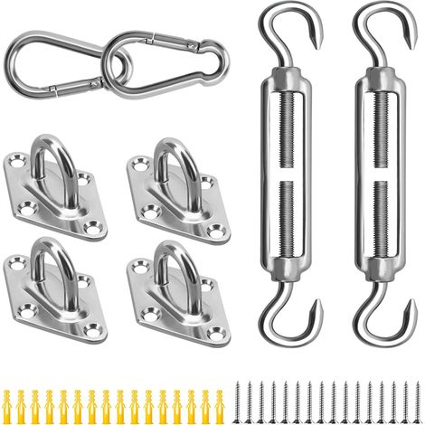 Kit de Fixation pour Voile d'Ombrage, 304 Acier Inoxydable Fixations d'ombrage de Voile pour Les voiles d'ombrage carrées et triangulaires, M5 (1/5)