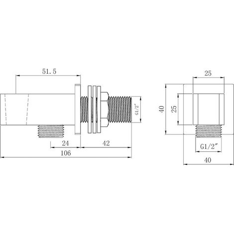 Wall Mount Bracket for Shower Elbow and Handset, Chrome (1/3)