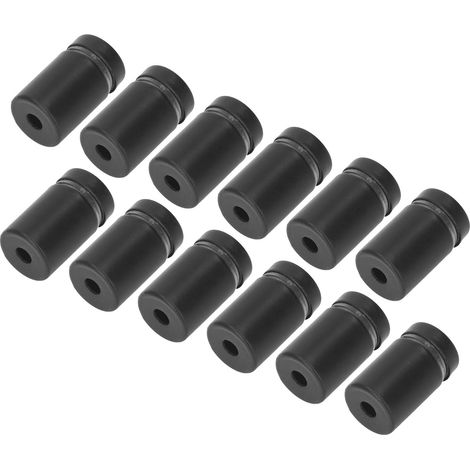 Set mit 12 mattschwarzen Werbenägeln aus Edelstahl, korrosionsbeständige Halterungen für Acryl- und Glasplatten (1/5)