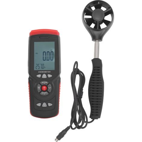 Anémomètre de type divisé 0,0-45,0 m/s Compteur de mesure du volume d'air portable Compteur de vitesse du vent numérique Testeurs de débit d'air portables pour la météorologie, la pêche (1/5)