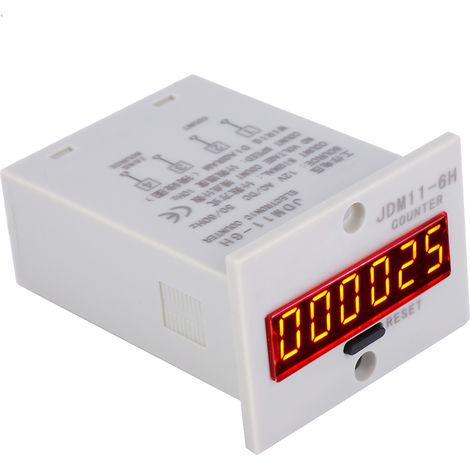 Compteur sans tension JDM11-6H, 6 chiffres, affichage numérique électronique LED, relais AC/DC12V (1/5)