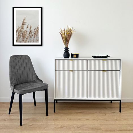 Fauteuil loft en velours à haut dossier, style moderne, revêtu de tissu graphite (1/5)
