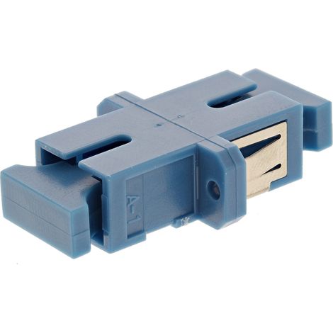 Adaptateur pour fibre optique, SC vers SC Monomode Simplex, Bleu ( Prix pour 1 ) (1/2)