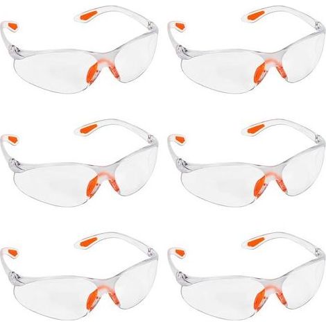 Lot de 6 lunettes de protection transparentes – Lunettes PPE chantier bricolage (1/5)