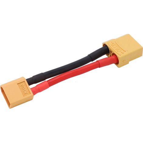 Connecteur XT60 mâle vers XT90 femelle en silicone souple pour modèles RC, voitures, avions et bateaux télécommandés (1/5)