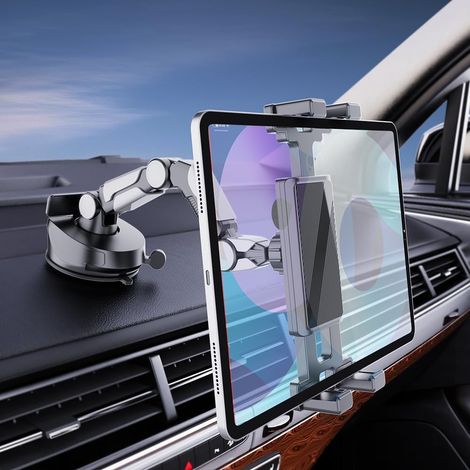 Support de tablette pour voiture - Avec plaque d'immatriculation - Rotatif - Support universel pour tablette/téléphone (1/5)
