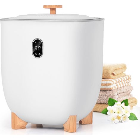 COSTWAY 25L Towel Warmer Bucket Electric Hot Towel Bucket Blanket Heater-White (1/5)
