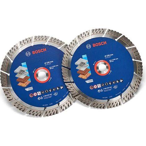 Disco de corte Bosch expert multimaterial 230 mm pack 2