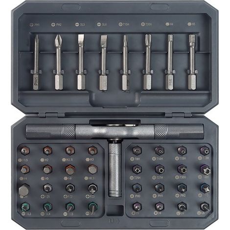 Coffret de tournevis magnétique 42 en 1 avec embouts variés et boîte de rangement (1/5)