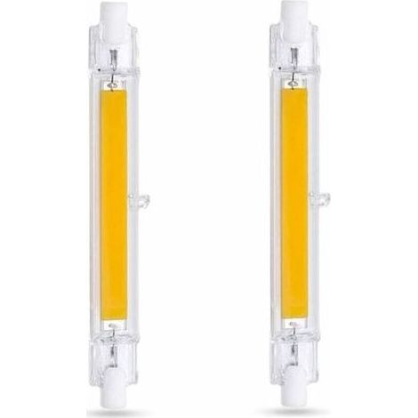 R7S 118 mm 10-W-LED-Lampe, Kaltweiß (6000 K), 1000 lm, R7S J118 (entspricht 80 W/100 W Halogen), dimmbar, schlanke COB-LED-Lampe für Wand-/Stehlampen, 2er-Pack (1/5)
