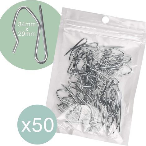 50 spitze Haken, 50er-Packung Metallhaken speziell für Plisseegardinen, präzise Klemmung, rostfrei und langlebig / Großpackung (1/5)