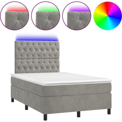 Maison Exclusive - Sommier à lattes de lit matelas et LED Gris clair 120x200 cm (1/5)