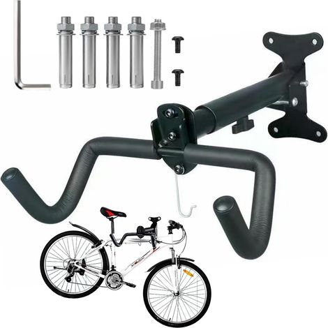 Porte Velo Mural,Support Mural pour Vélo,Support de Vélo Mur, Support de Vélo,Pinners Support de Vélo Mural Pliable et Rembourré,Cycle Support Velo Mural,Accroche Velo Mural,Crochet à Vélo Réglable (1/5)