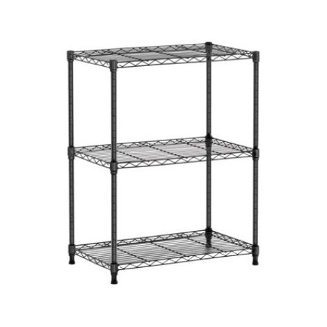 SCAFFALE A FILO 3 RIPIANI ACCIAIO VERNICIATO NERO 35X61X89H CM