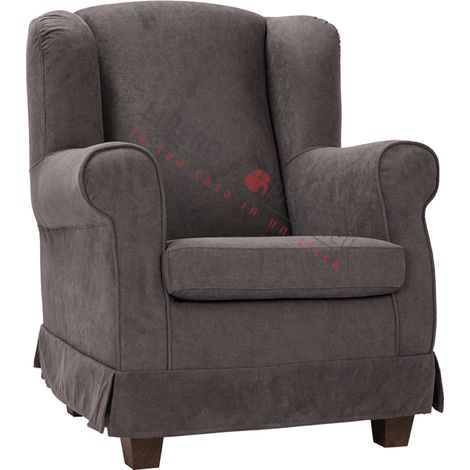 Poltrona imbottita BERGERE in tessuto sfoderabile Grigio (1/5)