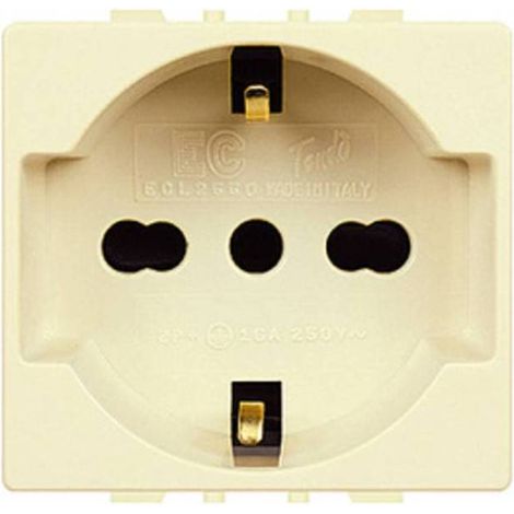 10 x TONDO ECL 2550 PRESA SCHUKO BIPASSO 10/16A
