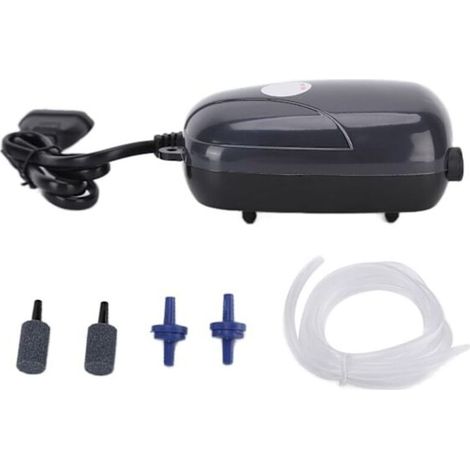 Petite pompe à air professionnelle et silencieuse pour aquarium, prise standard européenne, 220 V, adaptée à l'aquariophilie, conception à double orifice. (1/5)
