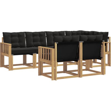 Set di divani da esterno 7 pz 7-Posti Bianco e Nero vidaXL (1/5)