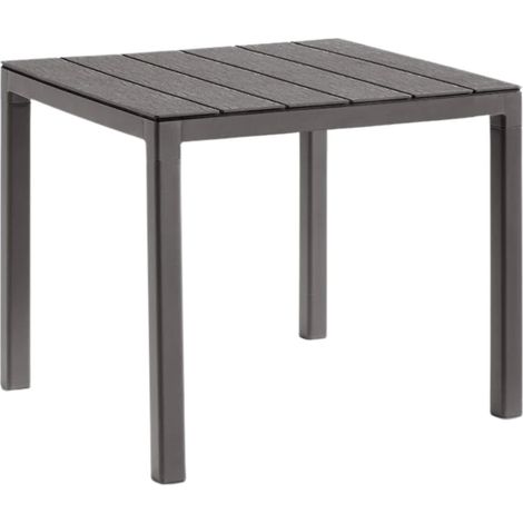 Bica Tavolo Da Esterno Doge In Polipropilene Effetto Legno Tortora 78x78x74 Cm