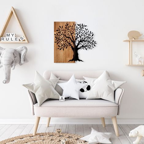 Décoration murale en métal et bois Arbre Modèle 2 (1/5)