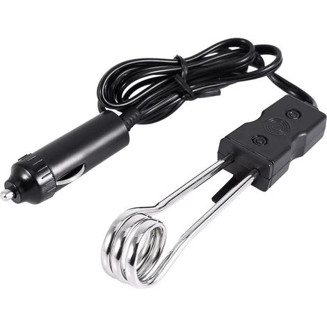 Calentador de inmersión, mini calentador de inmersión eléctrico portátil para coche de 12V/24V para agua hirviendo, ideal para viajes, acampadas, picnics, nuevo (12V) (1/5)