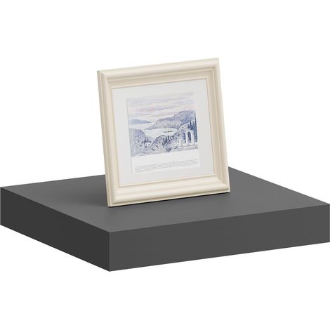 WOLTU Wall Storage Shelf CD Media Storage Rack 25 x 22.9 x 3.8 cm Dark Grey