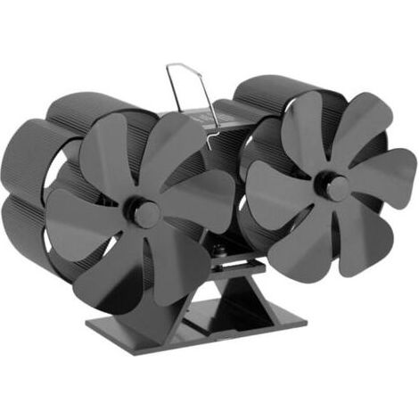 12-Blatt-Doppelmotor-Kaminventilator, geräuscharm und mit kontinuierlichem Heizzyklus, für Holzöfen und Kamine. Effiziente Heißluftzirkulation und Kraftstoffeinsparungen (1/4)
