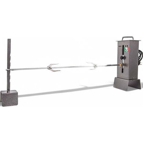 Girarrosto elettrico regolabile con spiedo quadrato 70 cm struttura acciaio inox portata 6 kg velocità 2 giri al minuto 5 Kw (1/5)
